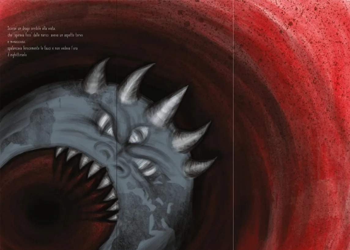 illustrated book project, digital painting, dangerous dragon head