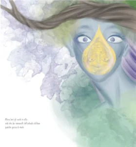 illustrated book project digital painting surprised eyes behind a drop of honey