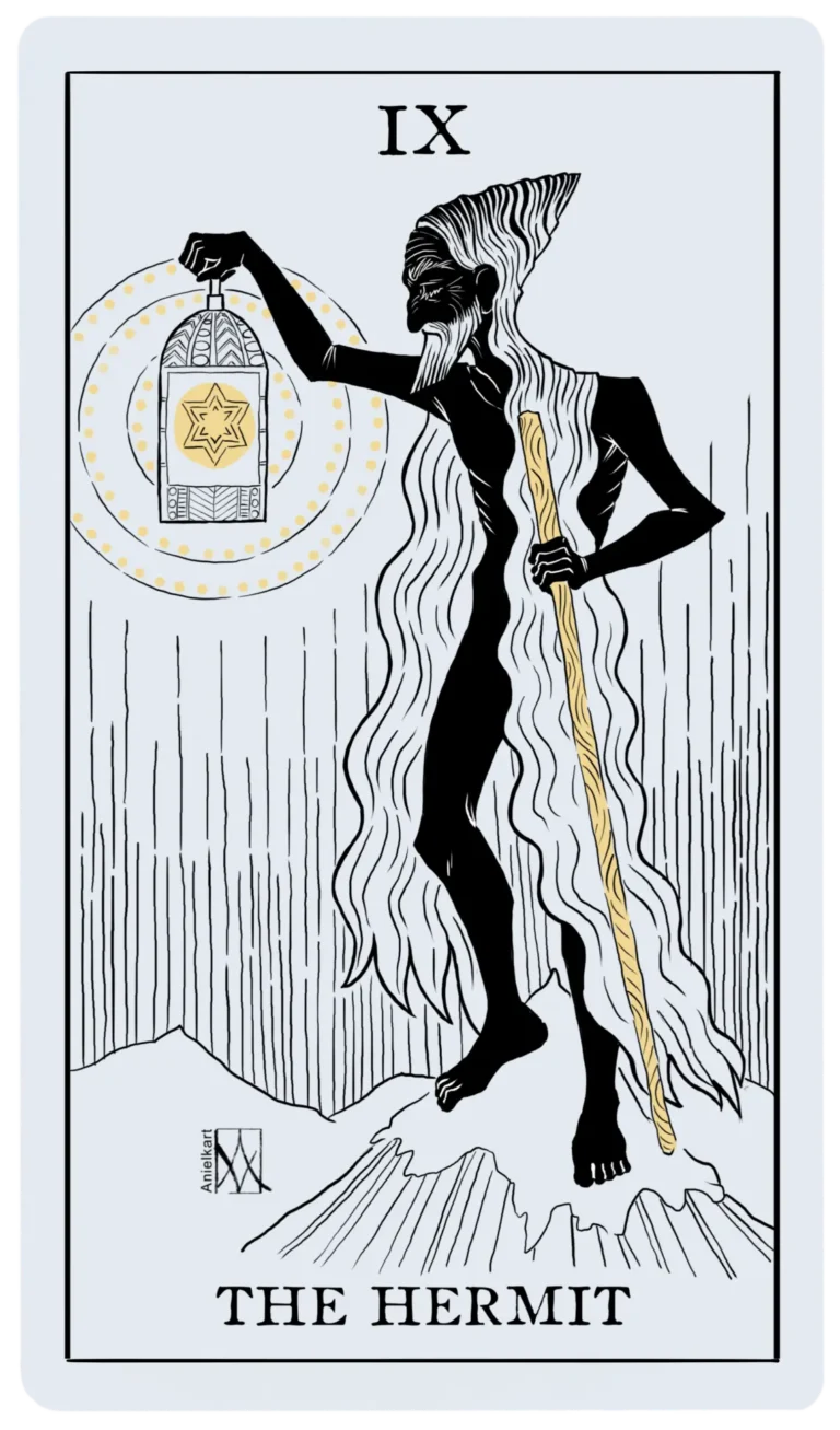 Digital art. Tarot illustration: the hermit.