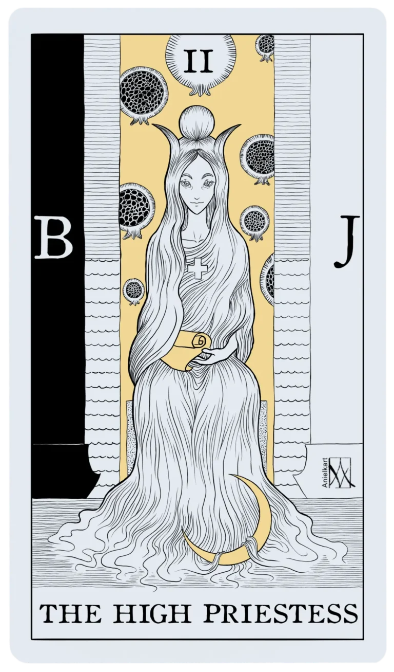 Digital art. Tarot illustration: the high priestess.