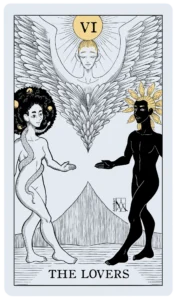 Digital art. Tarot illustration: the lovers.