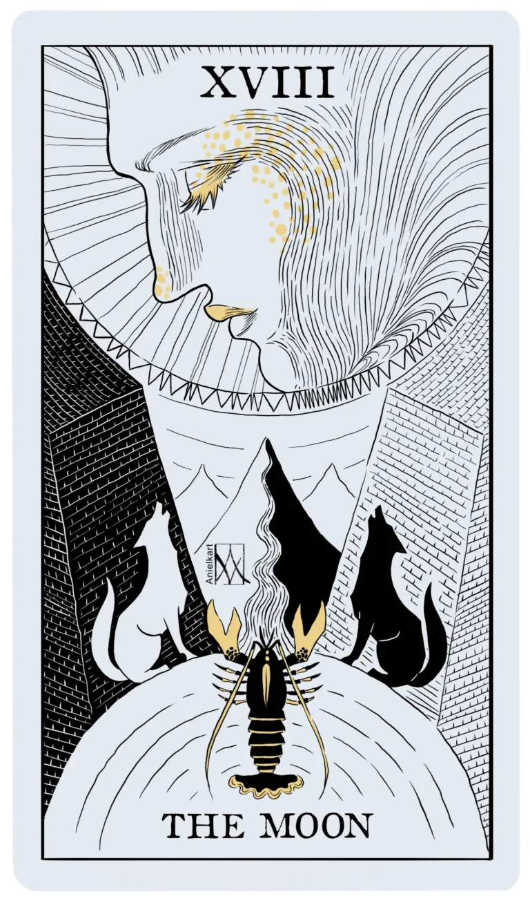 Digital art. Tarot illustration: the moon.