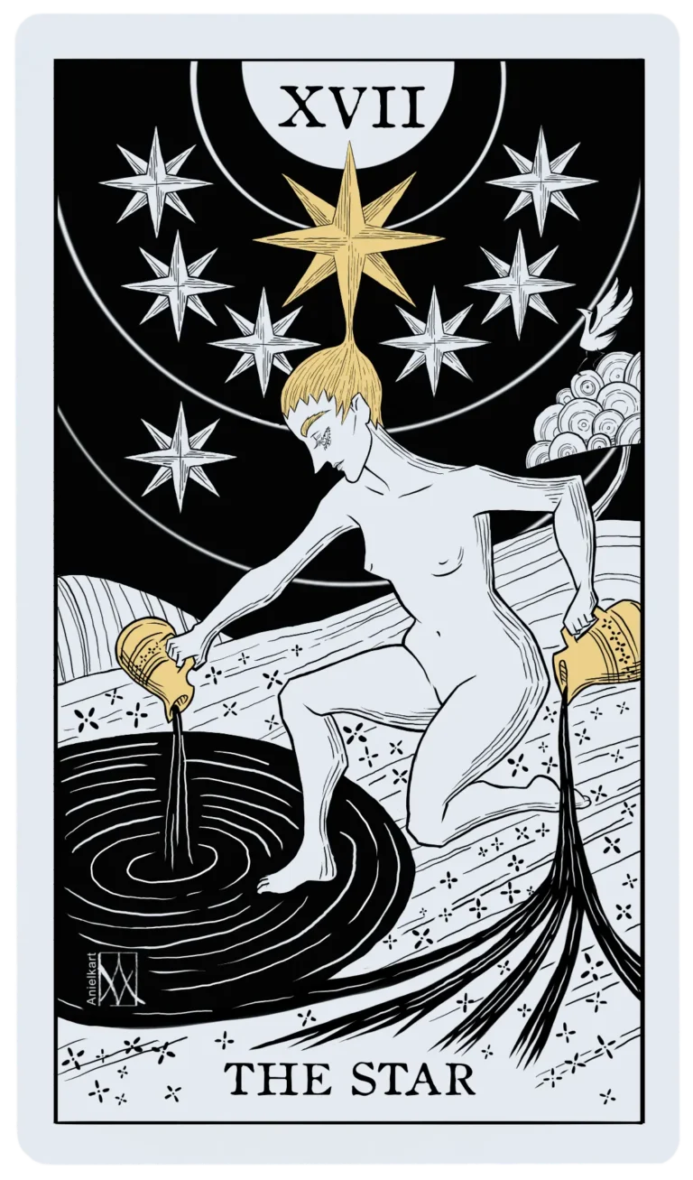 Digital art. Tarot illustration: the star.