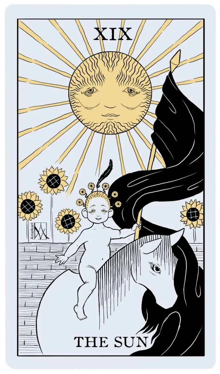 Digital art. Tarot illustration: the sun.